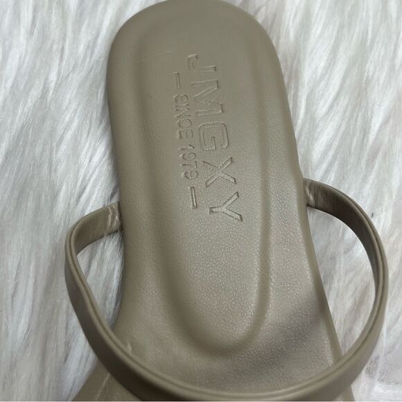 JMGXY Flat Slide On Strappy Sandals Taupe Size 5.5 - Picture 3 of 3